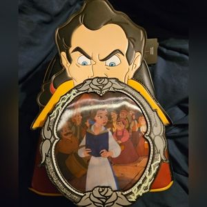 NWT Loungefly Beauty And The Beast Gaston multi Scene Mini Backpack
